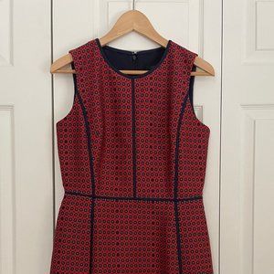 J. Crew Sheath Dress in Crimson Foulard